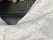 Got excited during an Uber ride. He pulled his fat dick out of his pants.