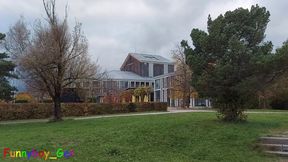 A dreamlike outdoor spot by the lake: Pissing, masturbating and using a massage wand on my thick cock.