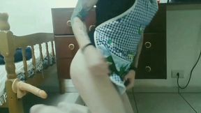 Sissy Aniya - Tgirl Housewife in Dress and Apron