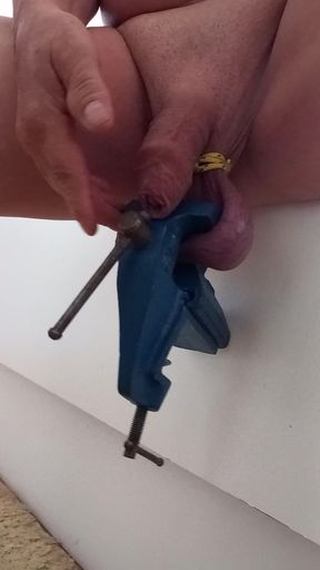 Eggs clamped in a vice