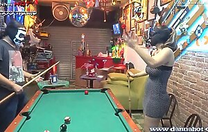 Danna hot betting the ass on a billiard game