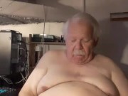 Old submissive drops hot wax on his dick