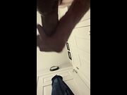 Hot Bathroom Scene - Jeffrey Cums All Over the Camera, Jerking His Big Cock Before Taking a Bath