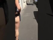 walking and flashing in the streets - sexy girlfriend leolulu