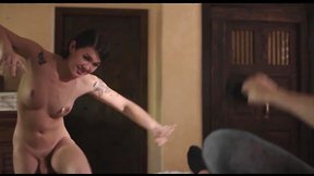Transexual enjoys intimate encounter with female partner