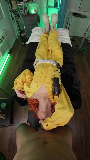 Key moment from "VR Conk: Redhead April O'Neil Gives Deep Reverse Blowjob And Rides Leo's Huge Dick In TMNT Cosplay Parody pt.2"