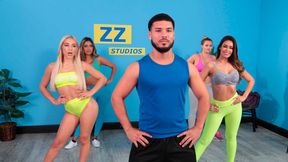Sporty hotties and fuck during the workout