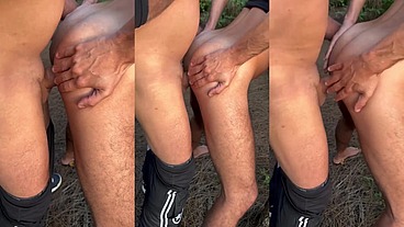 Dei no terreno abandonado pro dotado com a rola muito grossa