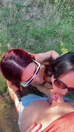 UK Dogging sluts nearly get caught fucking out in PUBLIC