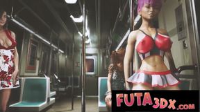 Throat Wrecked Gushing on Massive Futa Train Cock Ride