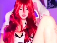 Violet lovely amateur redhead woman toying