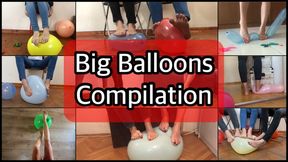 GIRLS PLAYING WITH BIG BALLOONS BAREFOOT AND BALLOON POP - MP4 HD