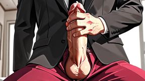 Mature CEO Fu*kks Twink Femboy in Office Creampie Bloody Bareback