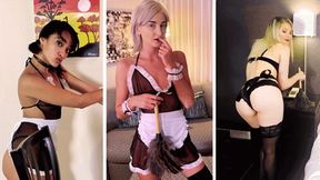 French Maid POV Handjob Compilation 720 MP4