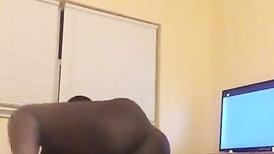 Chubby black guys are having sex in homemade sex video