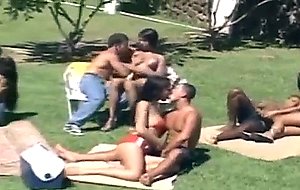 Crazy outdoor group sex with trannies
