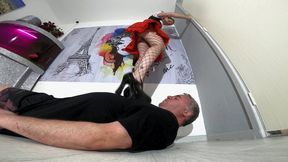 German Girl Trample & Jumping FLOOR CAM (4K)