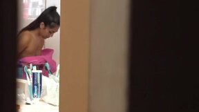 titty teen gets peeked on in shower & fucked in bathroom!