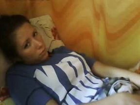 Girl caught masturbating to porno