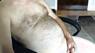 Hairy Daddy Strokes on Webcam