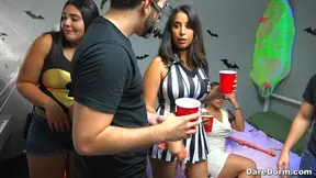 Sophia Leone's Halloween Bash Spirals Into Steamy Orgy Fun Night