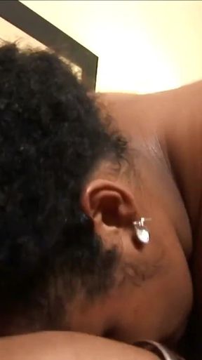 Kitten busty BBW busty ebony skin sucks and fucks big black cock