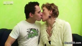Senior Siren Seduces Young Whippersnapper into Debauched Lewd Activities, Hand in Hand