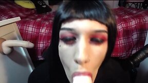 Goth T-Girl Is Possessed by Penis