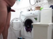 desperate pissing on laundry... with a surprise :)