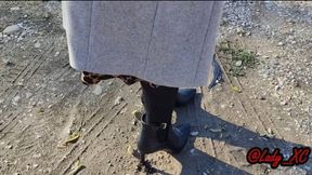 Extreme Muddy High Heel Boots Licking! Slave licking and eating A LOT of mud! Mistress POV! Extreme!