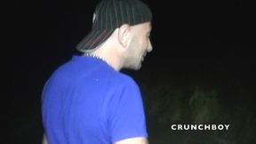 Hard submission in sneakers outdoor and creampie in jogging