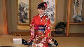 Yuria Tominaga wears such a wonderful kimono and a guy ask to stand by for a better view. The man sucks one of this doll\'s sweet tits while rubbing her slit. After getting chopsticks on her clit, this gal squirts from a fast fingering of cunt.