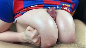 Barcelona'_s big tits are working on a dick
