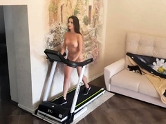 Naked Teen with a Big Ass on a Treadmill