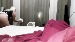 Goddess maid fucks boss while boss goes out