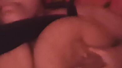 Big breasts squirt while girl masturbates alone