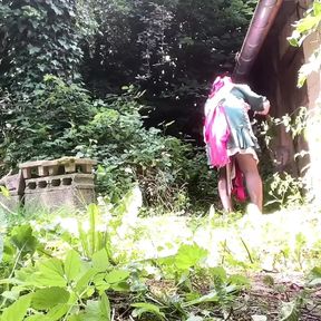 In a planter&#039;s outfit to cut brambles for a day