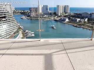 Morning gym on the balcony