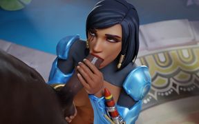 Pharah - Gym Training Session BBC Blowjob &amp; Wild Anal Fuck with Black Big Dick 3D Overwatch Animation