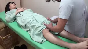 Japanese MILF gives beautiful massage to boyfriend while her husband watches