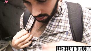 LecheLatinos.com - Bearded Antonio's face showered with my sticky cum