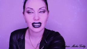 Glossy black lips get total control over you! Mesmerizing JOI