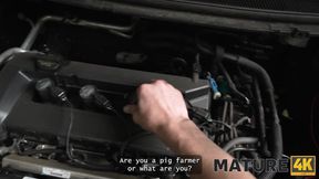 MATURE4K  Mature whore Texas Patti is fucking on top of her car in front of her husband