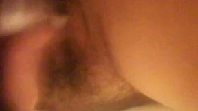 My milf housewife flashes her hairy snapper and pleases herself