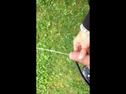 Piss on the graffiti wall public