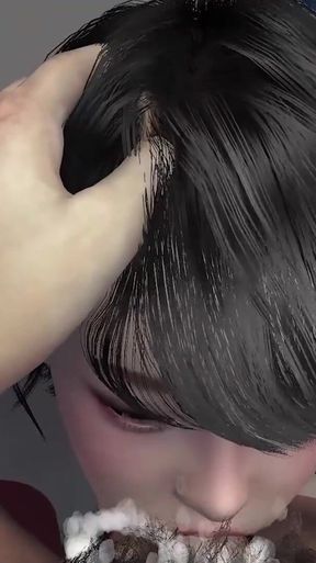 Asian Girl Gives a Morning Deepthroat Blowjob