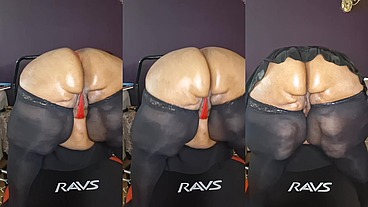 Big ass huge thighs ssbbw bouncing on trampoline