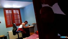Red-Haired Beauty Delivers Intense Pleasure in the Living Room