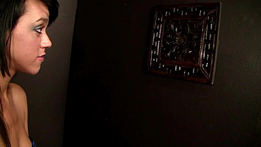Binky Bangs Swallows Cum from Gloryhole Big Cock