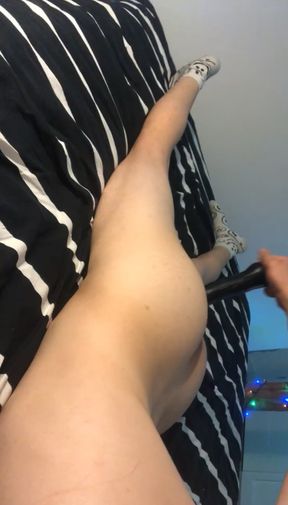 Fucking my ass hole with a huge dildo so deep
